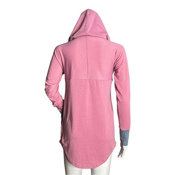 Lularoe‎ Hoodie Women XS Amber Pink Gray Triabl Elephant Lightweight Jersey Knit - Picture 3 of 7